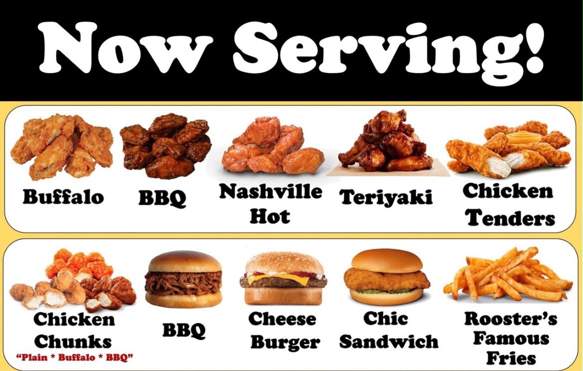 Wing flavors: BBQ, Nashville Hot, Sweet Teriyaki, Thai Chili, Garlic Parmesan, Korean Wing, Lemon Pepper, Sweet Asian